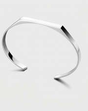 Silver-Tone Rectangular Cuff Bracelet For Men