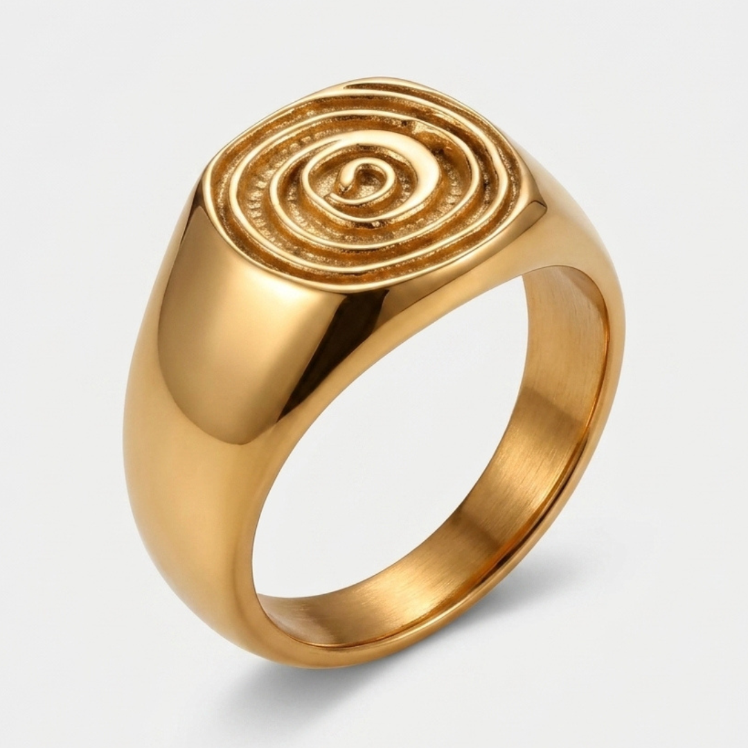 Spiral Emblem Ring For Men