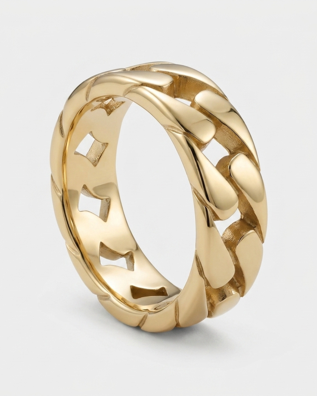 Flat Link Chain Ring For Men