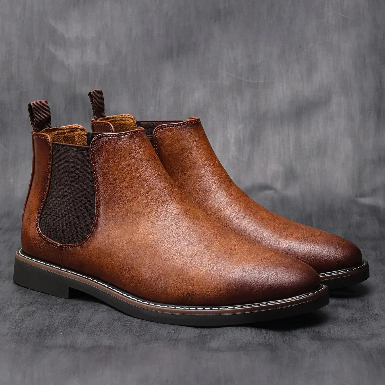Harrington Oxford | Men's Chelsea Boots Synthetic Leather Retro Slip-On Comfortable Fashion Harrington Oxford