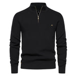 Men's Half Zip Jumper in Wool Blend – Classic Knitted Style Harrington Oxford