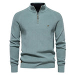 Men's Half Zip Jumper in Wool Blend – Classic Knitted Style Harrington Oxford