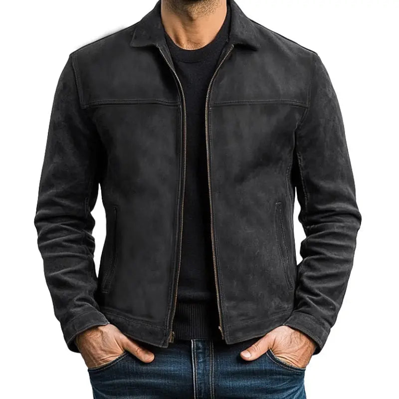 Harrington | Men's Classic Zipper Leather Jacket - Harrington