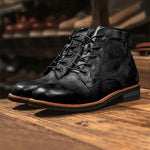Harrington Oxford | Men's Leather Ankle Boots Lace-Up Comfort Durable Black Harrington Oxford