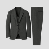 Men's Slim Suit Blended Fabric Three-Piece with Coordinated Vest