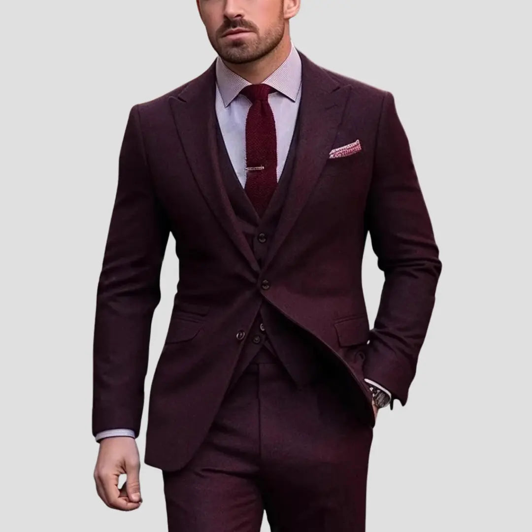 Harrington Oxford | Men's Three-Piece Suit Tailored Slim Fit Blend for Weddings and Groomsmen Harrington Oxford
