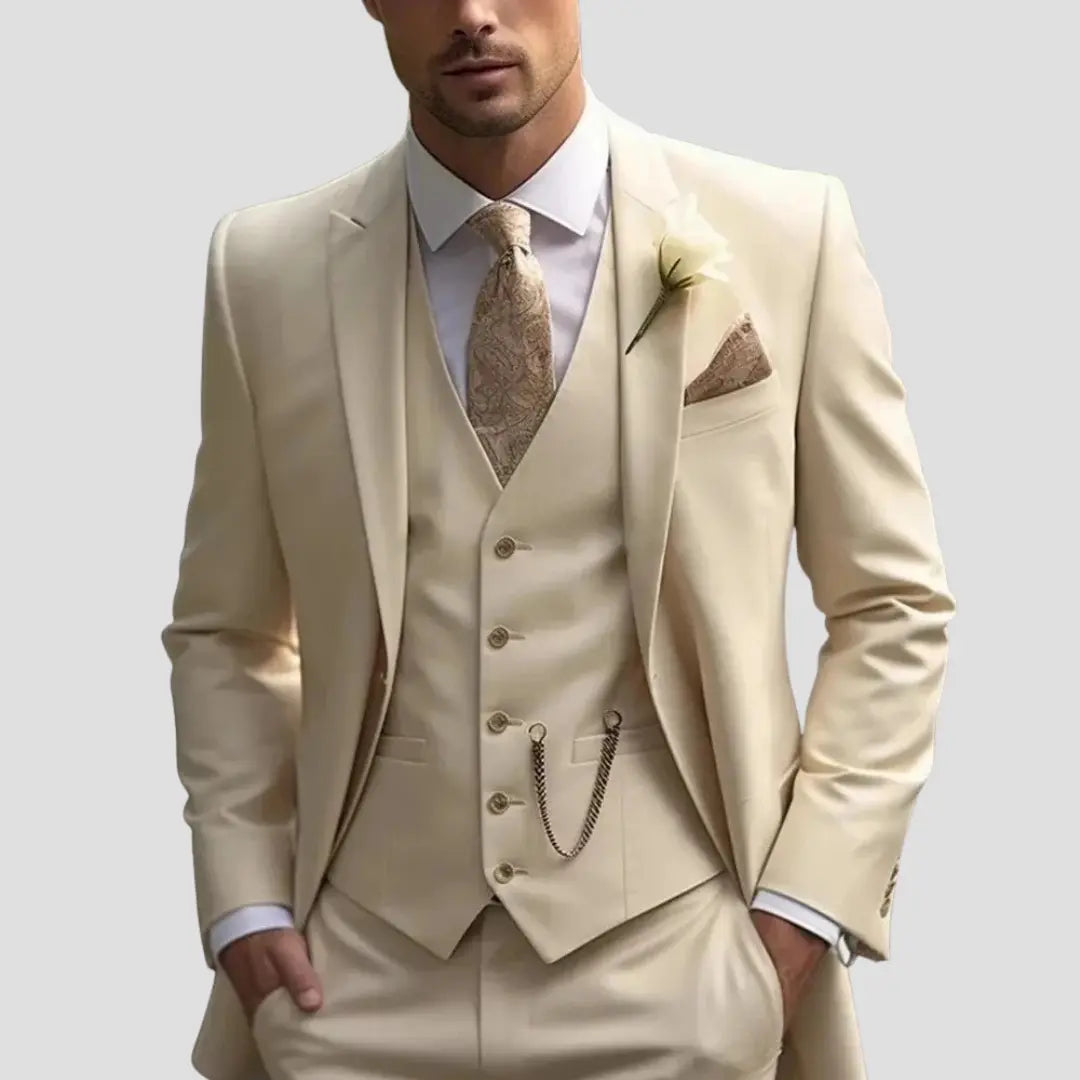Harrington Oxford | Men's Three-Piece Suit Tailored Slim Fit Blend for Weddings and Groomsmen Harrington Oxford