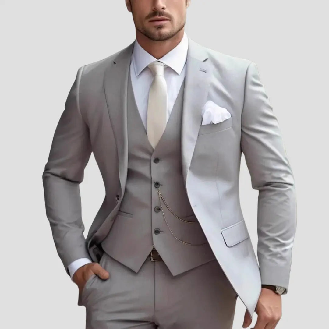 Harrington Oxford | Men's Three-Piece Suit Tailored Slim Fit Blend for Weddings and Groomsmen Harrington Oxford
