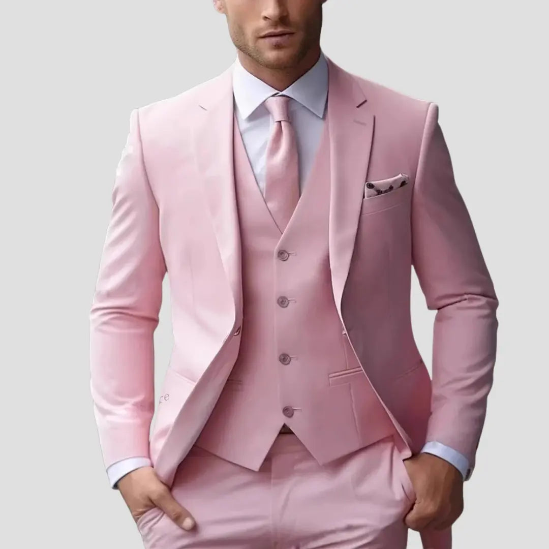 Harrington Oxford | Men's Three-Piece Suit Tailored Slim Fit Blend for Weddings and Groomsmen Harrington Oxford
