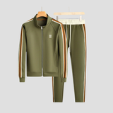Men's Tracksuit Set Breathable Fabric Striped Design