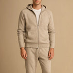 Men's Tracksuit Set Knit Zip-Up Hoodie and Jogger Pants Harrington Oxford