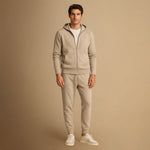 Men's Tracksuit Set Knit Zip-Up Hoodie and Jogger Pants Harrington Oxford