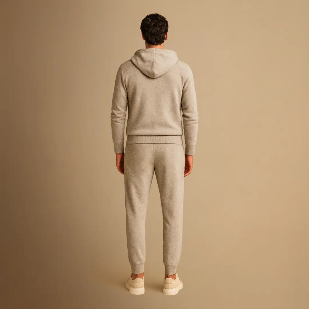 Men's Tracksuit Set Knit Zip-Up Hoodie and Jogger Pants Harrington Oxford