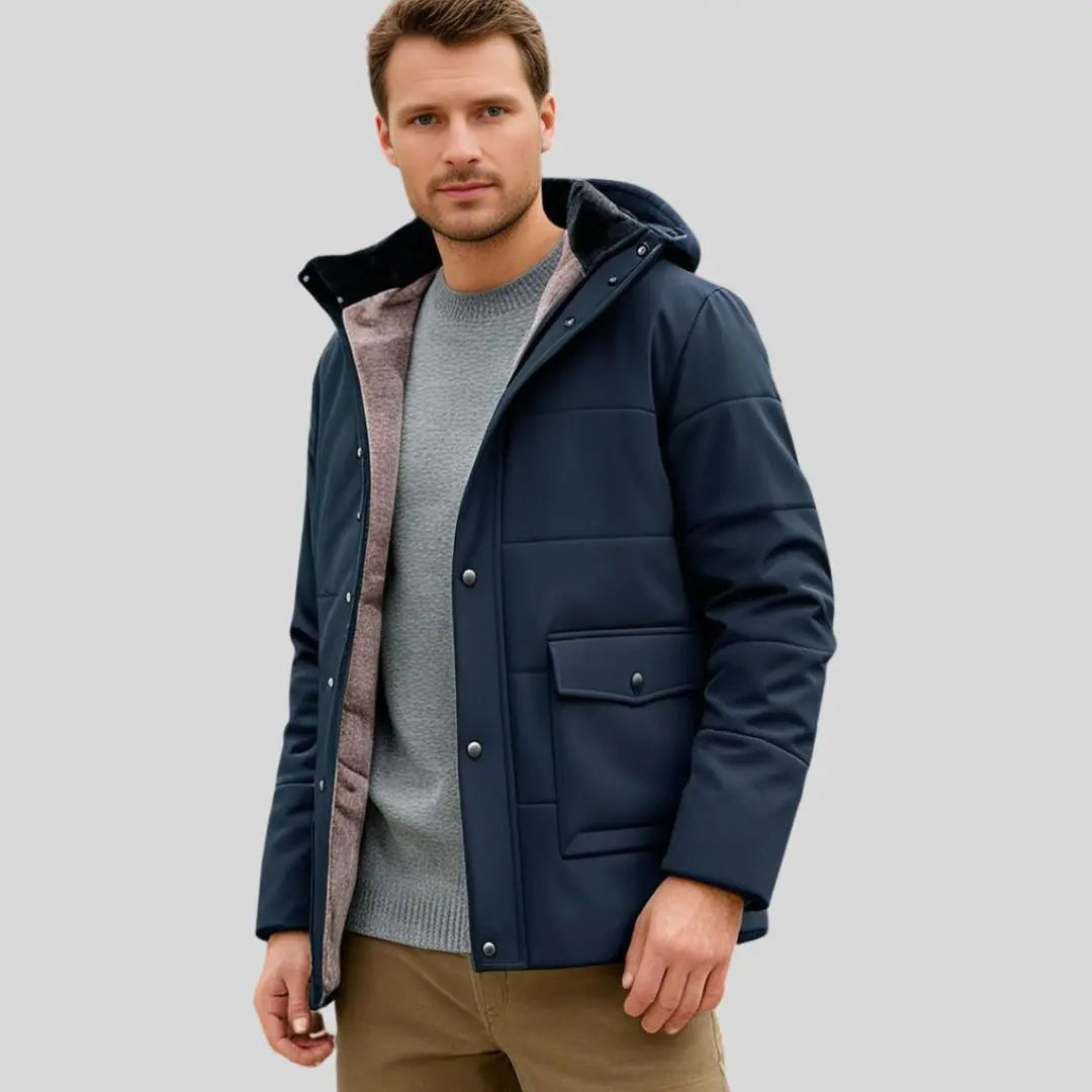 Harrington Oxford | Men’s Warm Fleece-Lined Outdoor Jacket with Hood Harrington Oxford