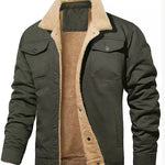 Harrington Oxford | Men’s Shearling Collar Jacket – Classic Lined Winter Outerwear Harrington Oxford