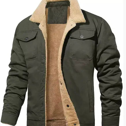 Harrington Oxford | Men’s Shearling Collar Jacket – Classic Lined Winter Outerwear Harrington Oxford