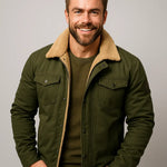 Harrington Oxford | Men’s Shearling Collar Jacket – Classic Lined Winter Outerwear Harrington Oxford