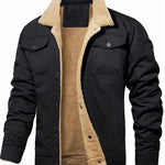 Harrington Oxford | Men’s Shearling Collar Jacket – Classic Lined Winter Outerwear Harrington Oxford