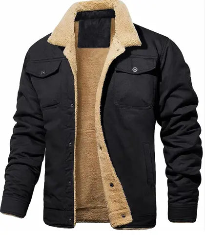 Harrington Oxford | Men’s Shearling Collar Jacket – Classic Lined Winter Outerwear Harrington Oxford