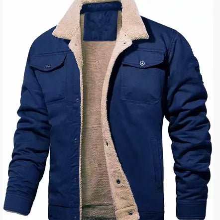 Harrington Oxford | Men’s Shearling Collar Jacket – Classic Lined Winter Outerwear Harrington Oxford