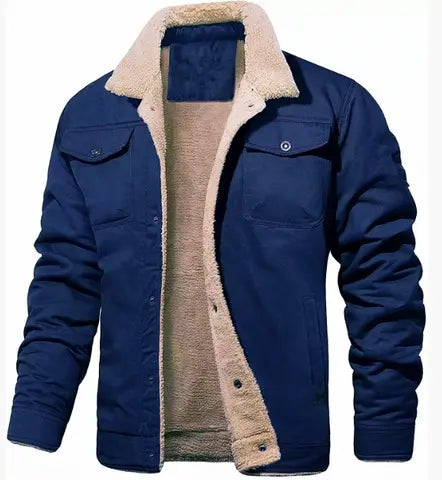 Harrington Oxford | Men’s Shearling Collar Jacket – Classic Lined Winter Outerwear Harrington Oxford