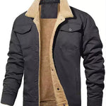 Harrington Oxford | Men’s Shearling Collar Jacket – Classic Lined Winter Outerwear Harrington Oxford