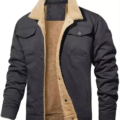 Harrington Oxford | Men’s Shearling Collar Jacket – Classic Lined Winter Outerwear Harrington Oxford