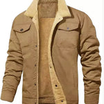 Harrington Oxford | Men’s Shearling Collar Jacket – Classic Lined Winter Outerwear Harrington Oxford