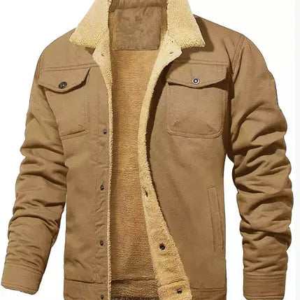 Harrington Oxford | Men’s Shearling Collar Jacket – Classic Lined Winter Outerwear Harrington Oxford