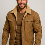 Harrington Oxford | Men’s Shearling Collar Jacket – Classic Lined Winter Outerwear Harrington Oxford