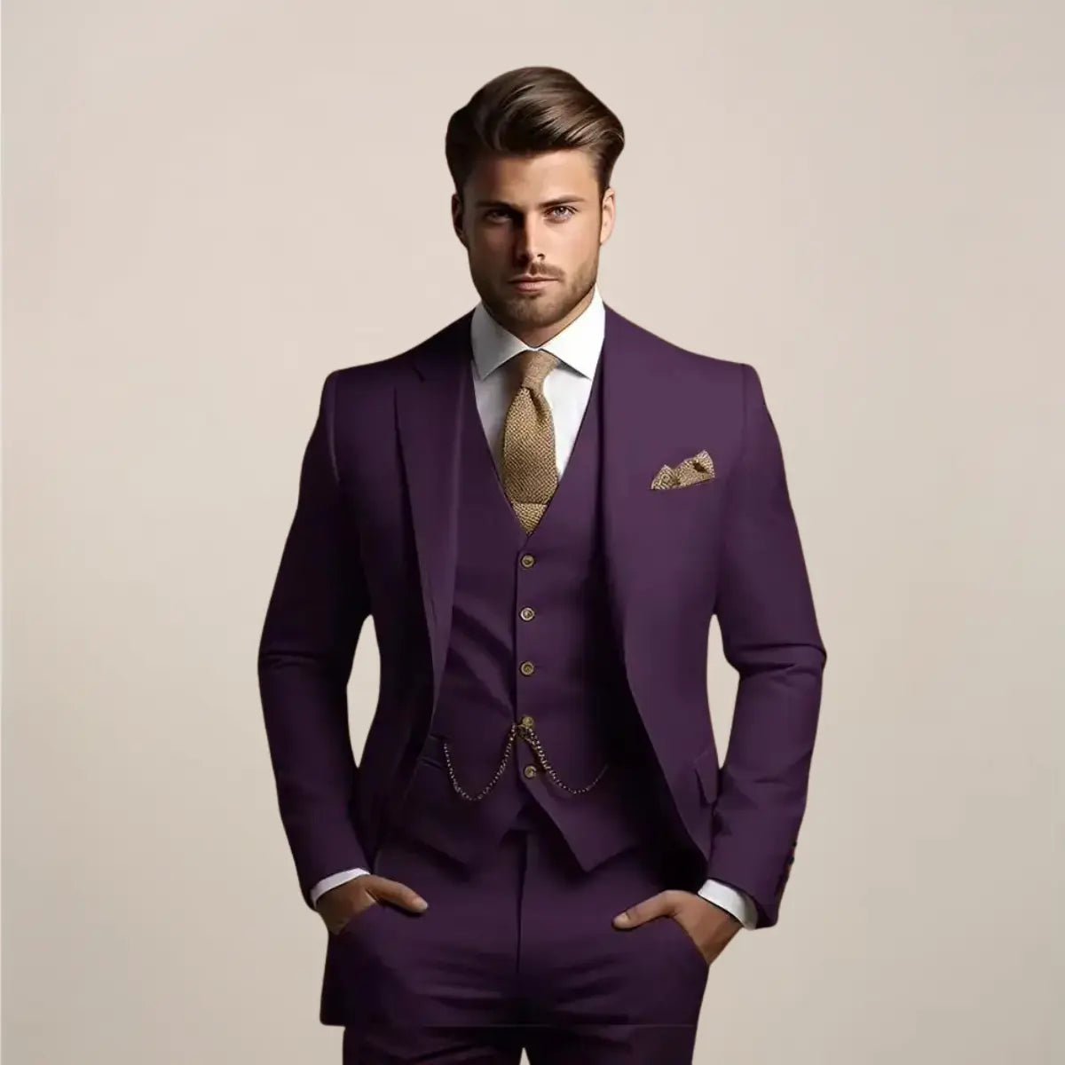 Harrington Oxford | Men’s Slim Fit 3‑Piece Suit – Wedding Tuxedo Harrington Oxford