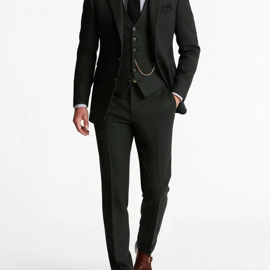 Harrington Oxford | Men’s 3-Piece Tuxedo – Classic Tweed Tailored Suit Harrington Oxford