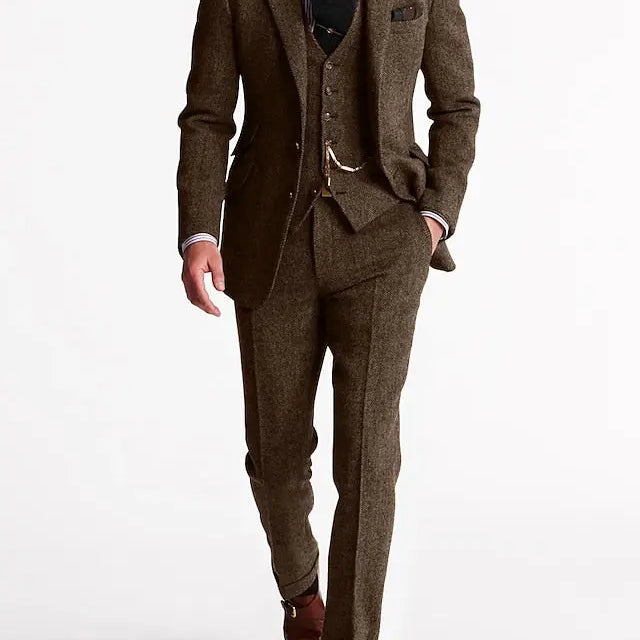 Harrington Oxford | Men’s 3-Piece Tuxedo – Classic Tweed Tailored Suit Harrington Oxford