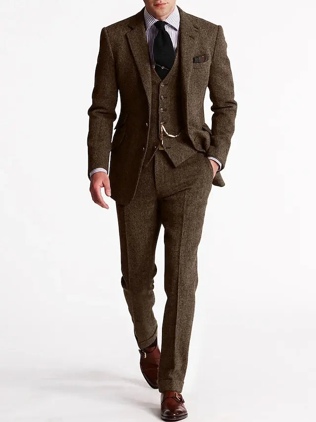 Harrington Oxford | Men’s 3-Piece Tuxedo – Classic Tweed Tailored Suit Harrington Oxford