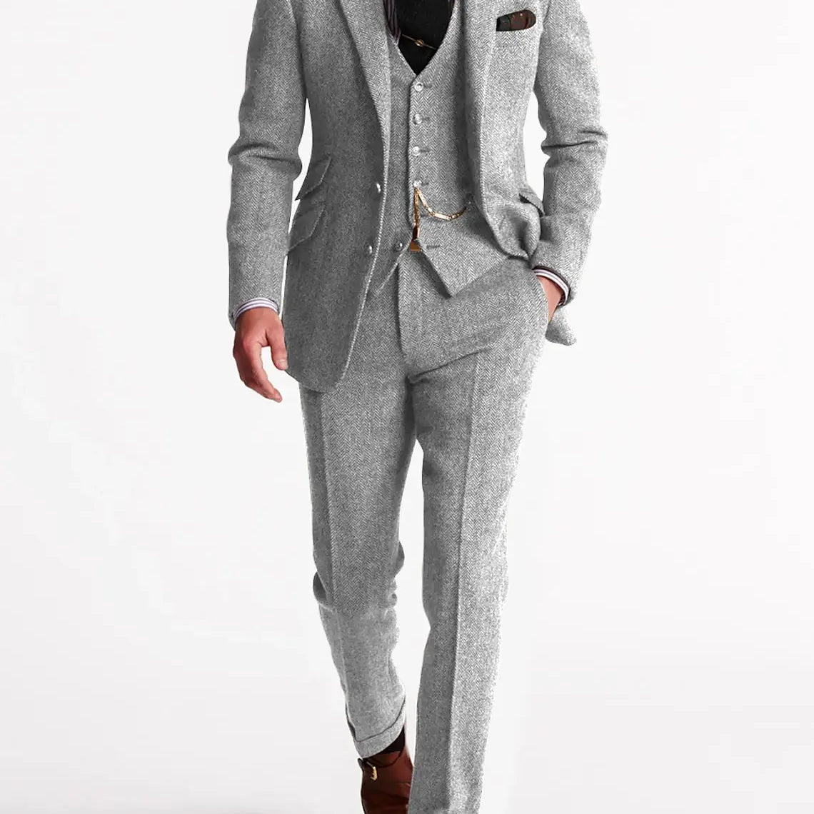 Harrington Oxford | Men’s 3-Piece Tuxedo – Classic Tweed Tailored Suit Harrington Oxford
