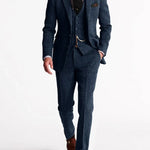 Harrington Oxford | Men’s Three-Piece Tweed Tuxedo – Classic Tailored Suit Set Harrington Oxford