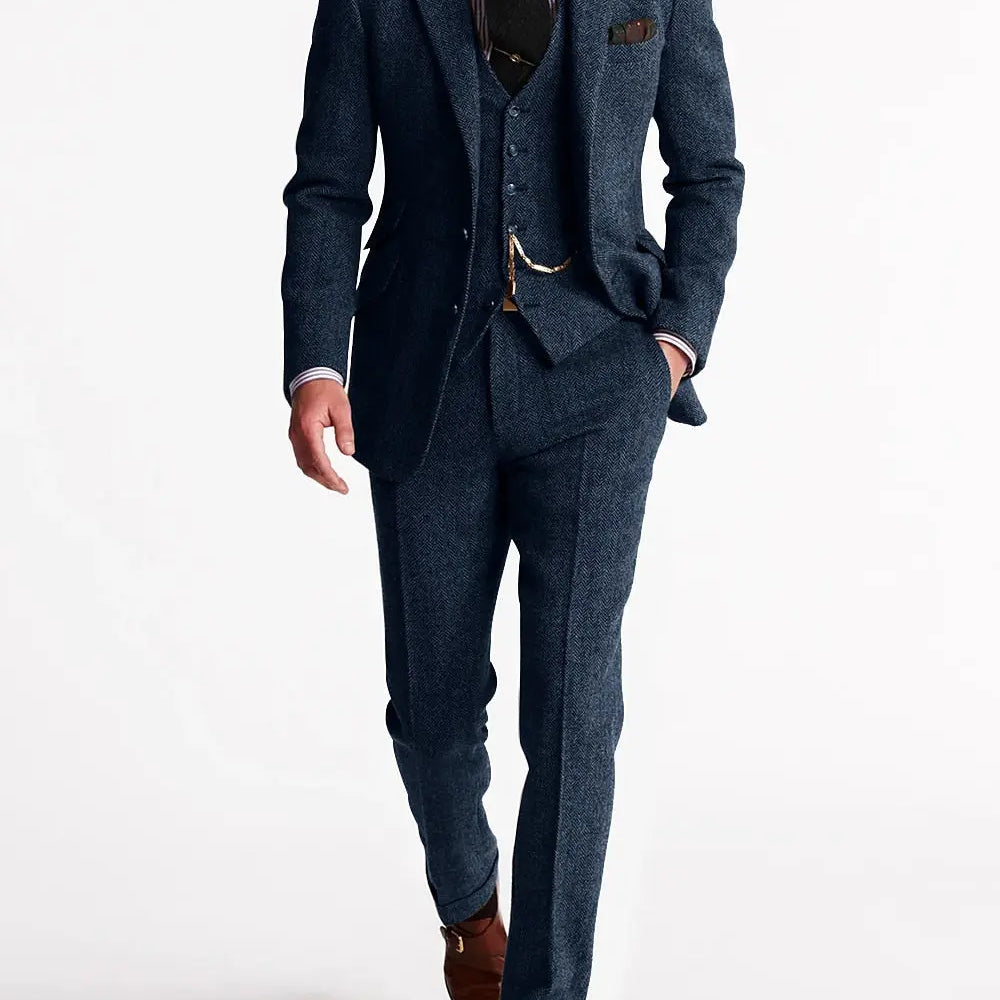 Harrington Oxford | Men’s 3-Piece Tuxedo – Classic Tweed Tailored Suit Harrington Oxford