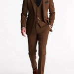 Harrington Oxford | Men’s Three-Piece Tweed Tuxedo – Classic Tailored Suit Set Harrington Oxford