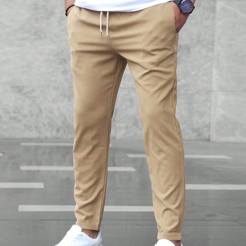 HARRINGTON OXFORD | MEN EVERYDAY SLIM FIT TROUSERS DRAWSTRING WAIST