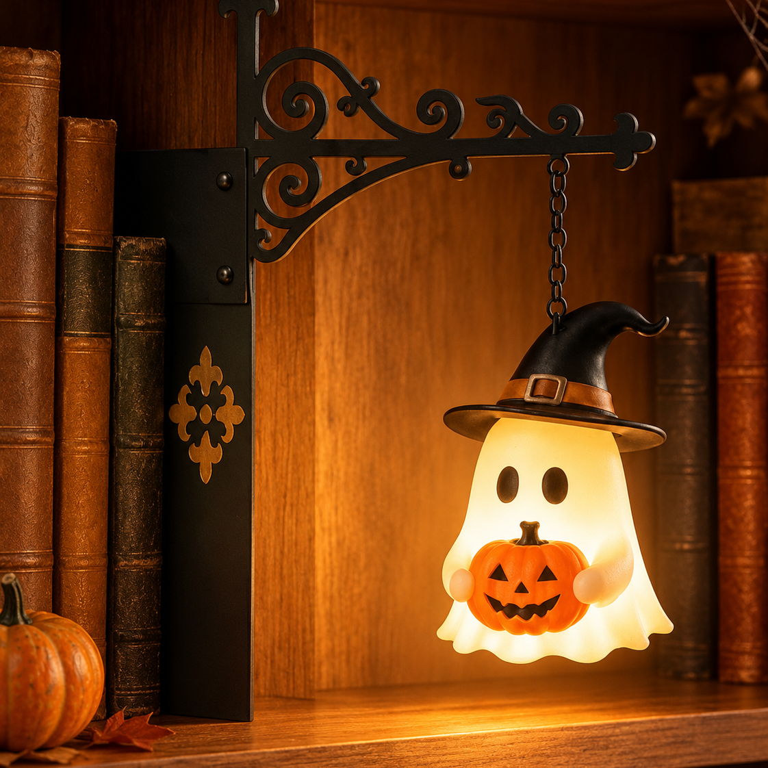 Halloween Ghost & Lantern Bookshelf Light