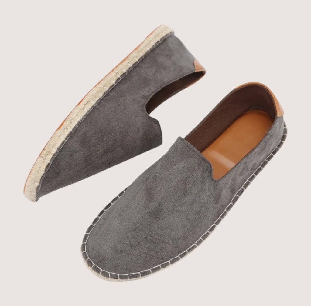 Adrian Classic Suede Espadrilles for Men – Timeless Summer Footwear Grey