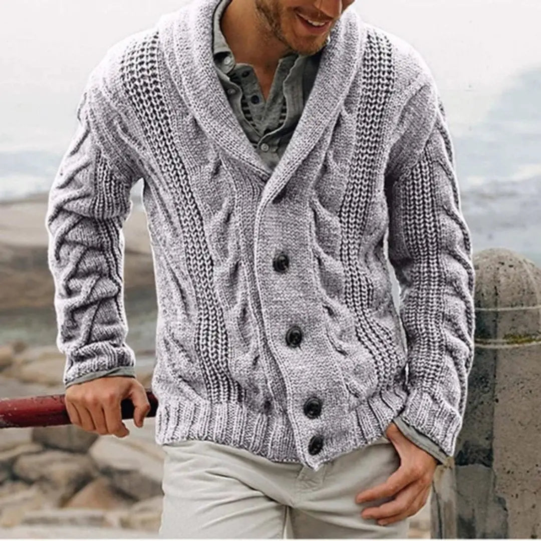 Harrington Oxford | Men’s Shawl Collar Cable Knit Jacket Harrington Oxford