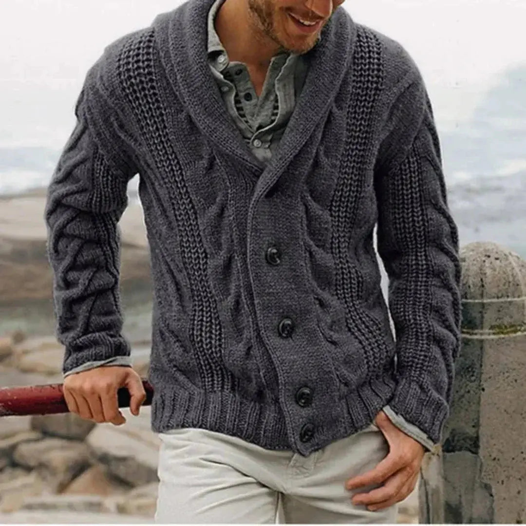 Harrington Oxford | Men’s Shawl Collar Cable Knit Jacket Harrington Oxford