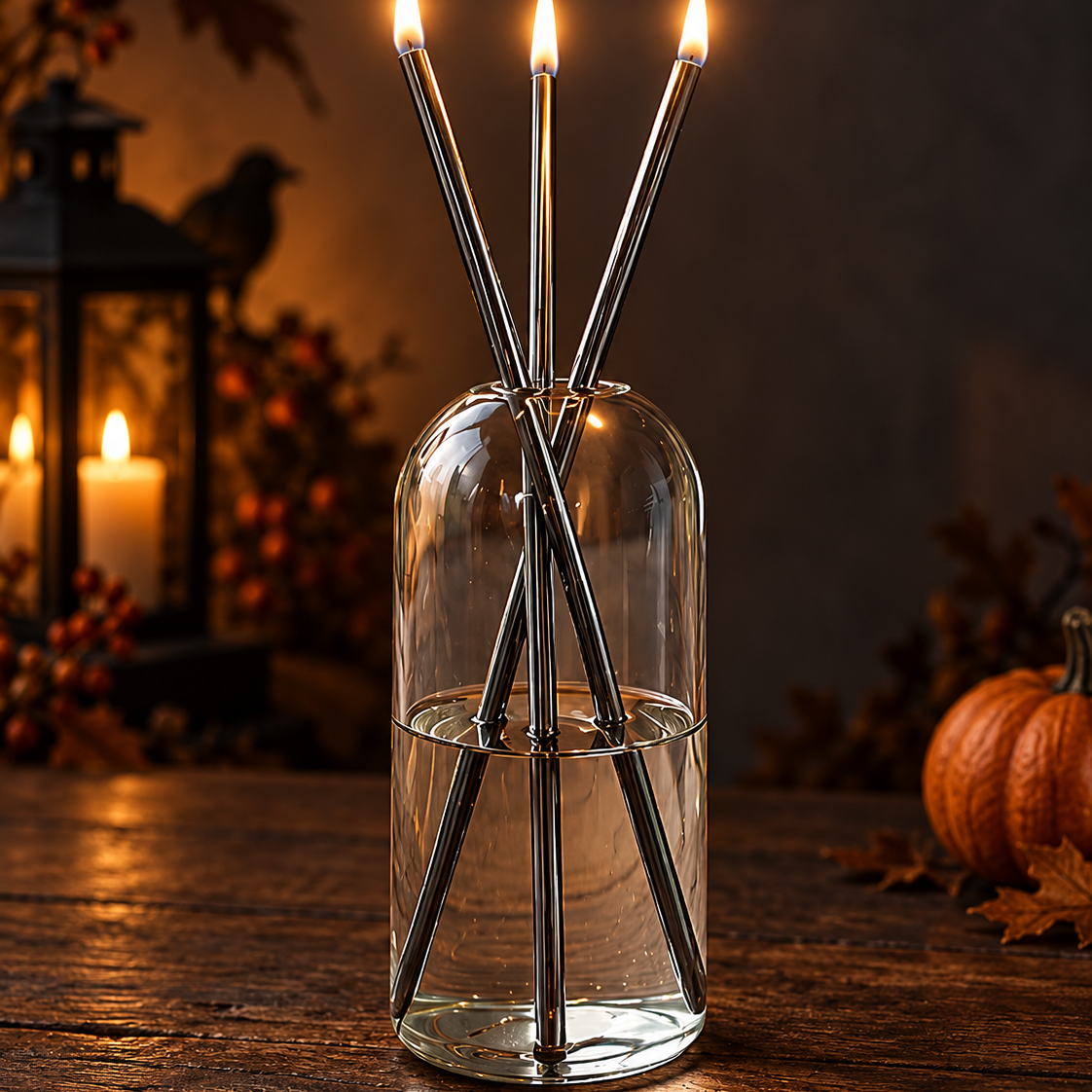 Halloween Refillable Glass Oil Candles