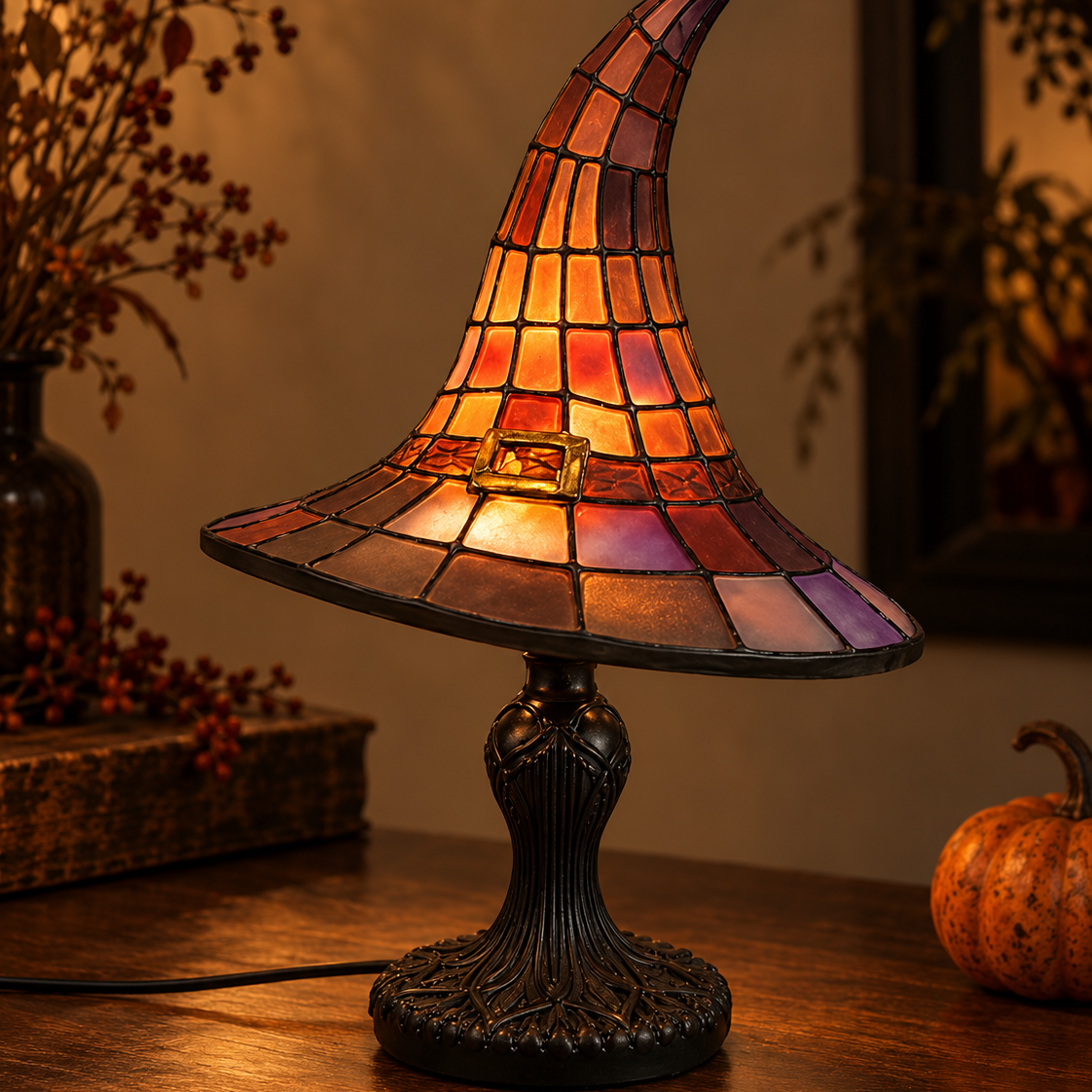Halloween Witch Hat Table Lamp