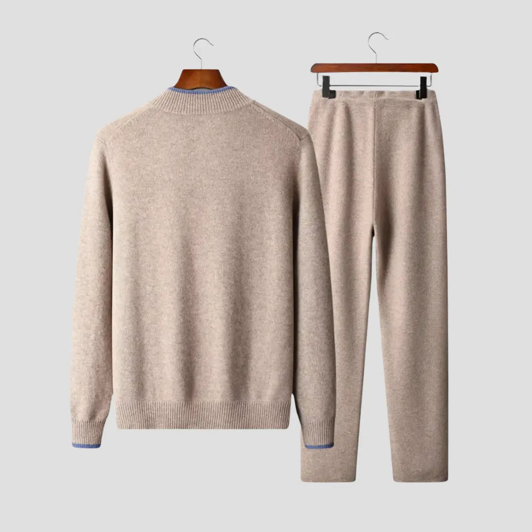 Harrington Oxford | Men's Lounge Set Merino Wool Two-Piece Soft Comfort Harrington Oxford