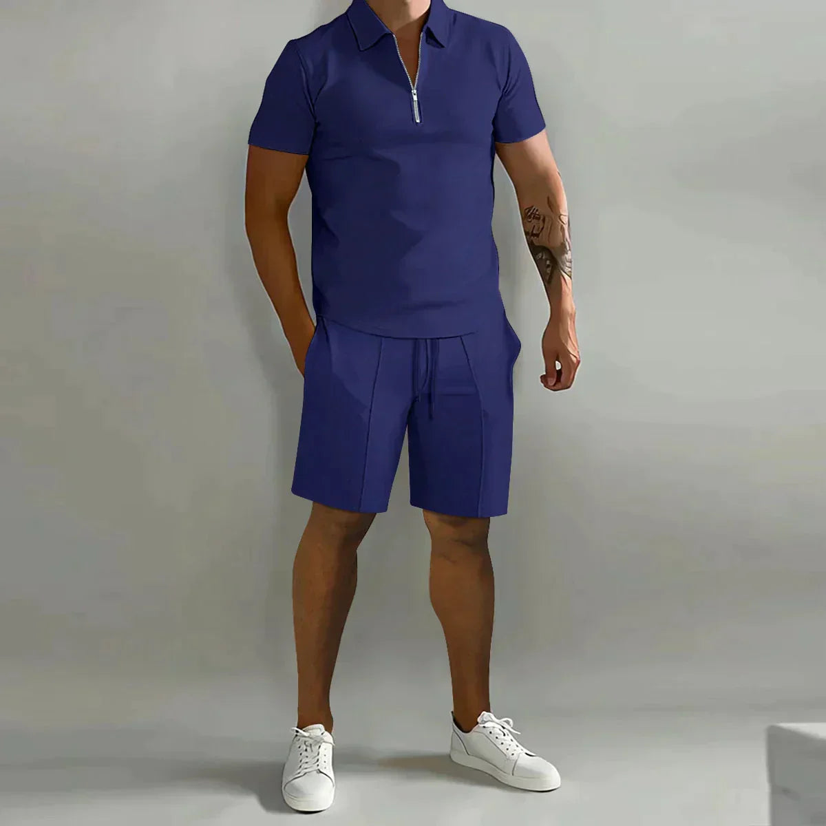 HARRINGTON OXFORD | ZIP POLO AND SHORTS SET FOR MEN