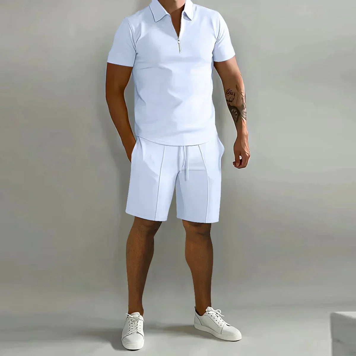 HARRINGTON OXFORD | ZIP POLO AND SHORTS SET FOR MEN