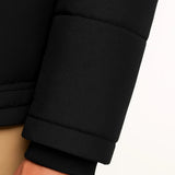 Men's Winter Jacket Black Lambswool Oversized Hooded Thick Padded Jacket