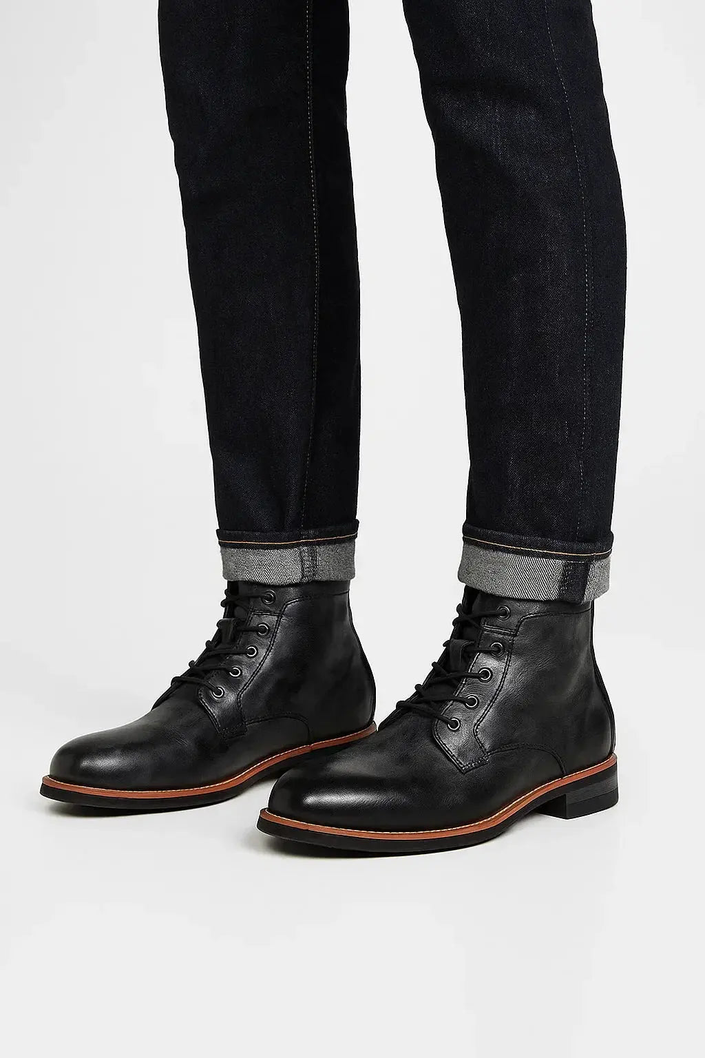 Harrington Oxford | Men's Leather Ankle Boots Lace-Up Comfort Durable Black Harrington Oxford